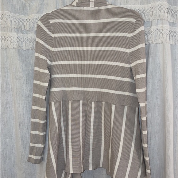 Grey and White Striped Sweater - Picture 2 of 2